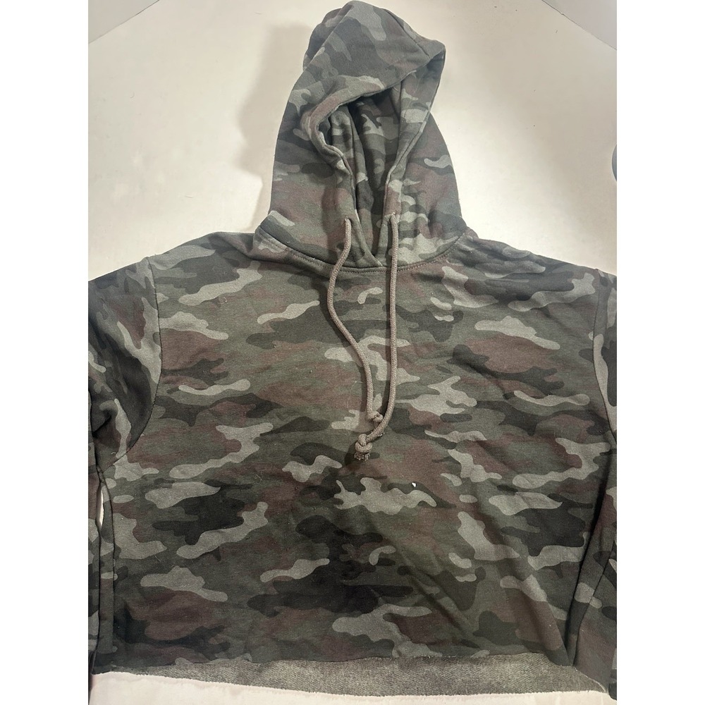 J.o & Co Hooded Crop Top Sweatshirt Camouflage Women's Size Medium